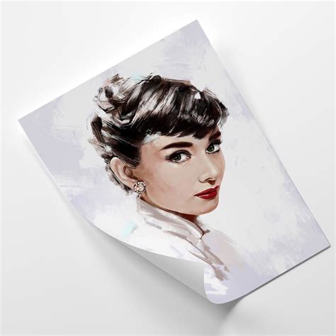 Plakat FEEBY Audrey Hepburn W Bieli Dmitry Belov 20x30 Feeby