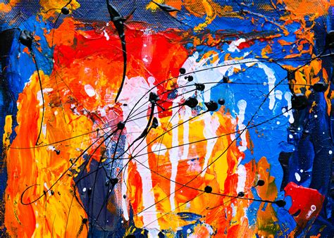 Orange and Blue Abstract Painting · Free Stock Photo