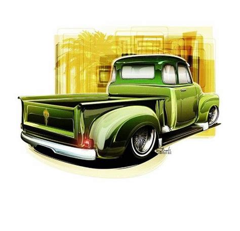 Images About Hot Rod Pickup Trucks Cartoon Art On Pinterest