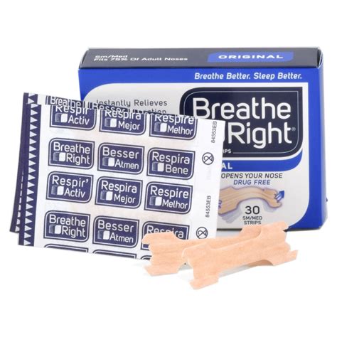 Breathe Right Nasal Congestion Strips S/M (30 Pack) – British Snoring