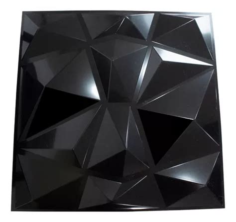 Panel Decorativo D Pvc Prismas Negro Mate Decoform Pzs Meses Sin