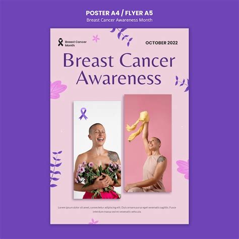 Premium Psd Breast Cancer Awareness Month Vertical Poster Template