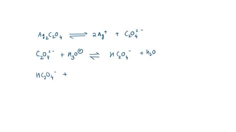 What Is The Mass Balance Equation In A Saturated Solution Of Ag2C2O4 2