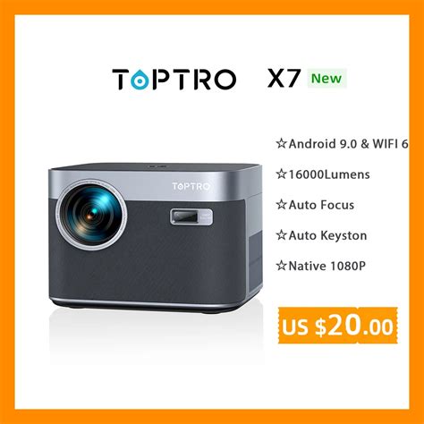 Toptro Projetor Android Bluetooth Auto Focus Keystone Home Theater K