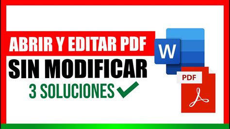 Como Editar Un Pdf En Word Sin Que Se Modifique Soluciones Paso A