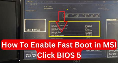 How To Enable Fast Boot In Msi Click Bios 5 On Windows 10 How To