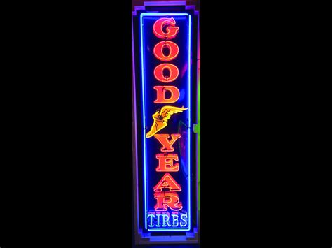 Good Year Original Porcelain Neon Sign 17 1 2 X 96 Inches Auburn