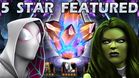 Featured 5 Star Crystal Opening Can I Get Spider Gwen Or She Hulk 😁 Marvel Contest Of