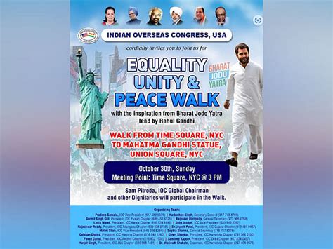 Congress Bharat Jodo Yatra Inspires New York March Theprint Anifeed