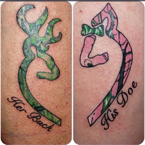 Matching Browning Buck And Doe Tattoo By Joshua Doyon Ig Inkedupging