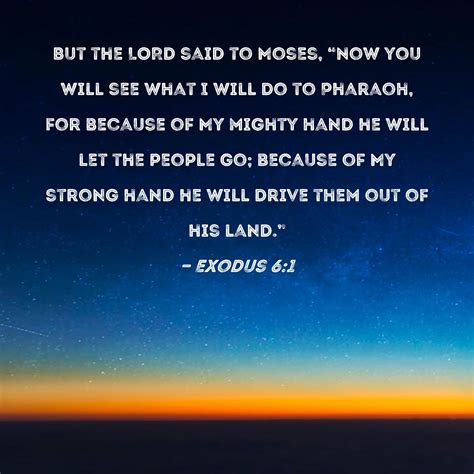 Exodus But The Lord Said To Moses Now You Will See What I Will Do