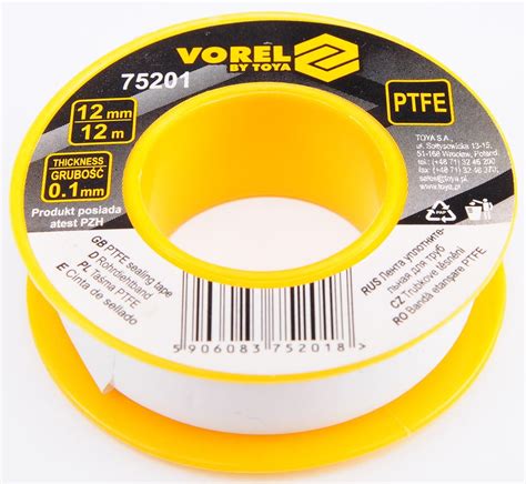 Taśma Teflonowa Ptfe 12m X 12mm X 01mm Vorel W Sklepie Wojtex Bis