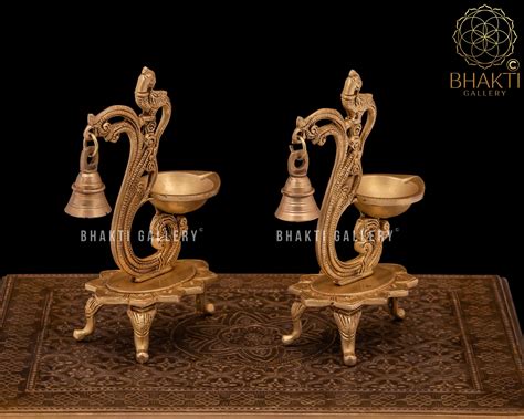 Brass Diya Set Of Cm Parrot Design Brass Oil Lamp Deepak Etsy