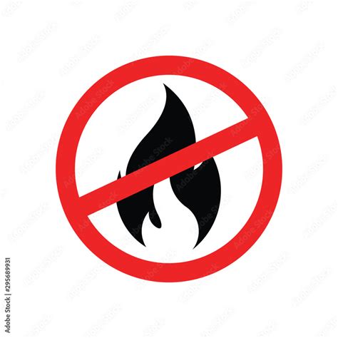 No Fire Vector Sign Icon Symbol No Open Flame Sign No Open Flame Sign