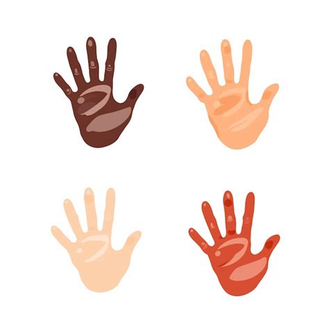 Les Mains Des Enfants De Diff Rentes Couleurs De Peau Vecteur Premium