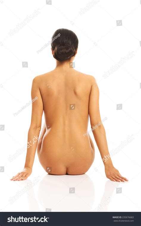 Back View Nude Woman Sitting Supports Stock Photo Shutterstock