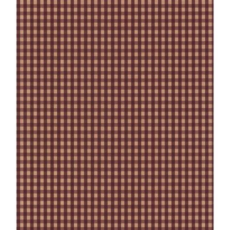 York Wallcoverings Best Of Country Gingham Wallpaper Burgundytan