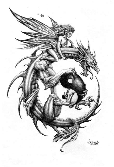 Yin Yang Dragon: Symbolism and Origins | Taslaklar, Sanatsal dövmeler ...