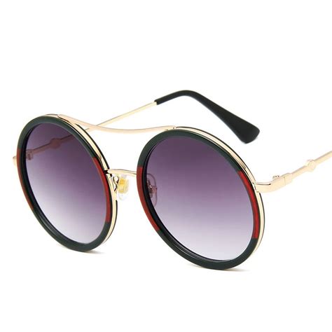 Luxury Round Sunglasses Women Fashion Red Green Eyewear Female Vintage Retro Circle Sun Glasses