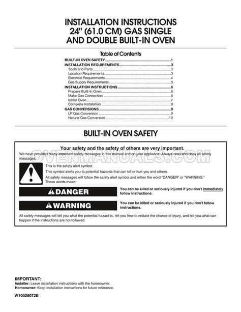 Maytag CWG3100AAS Oven Installation Instructions