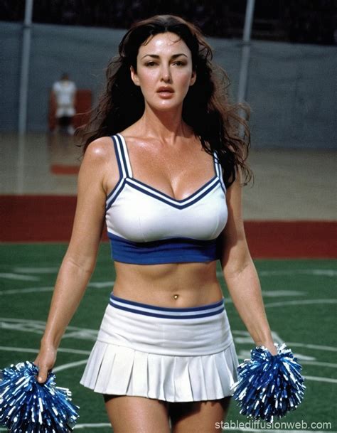 Sensual Monica Bellucci In Cheerleader Uniform Stable Diffusion Online