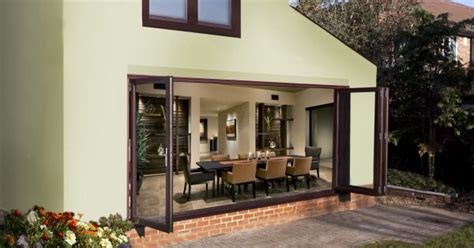 Brown Bi Folding Doors Oaktree Home Improvements