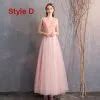 Discount Pearl Pink Bridesmaid Dresses 2019 A Line Princess Off The