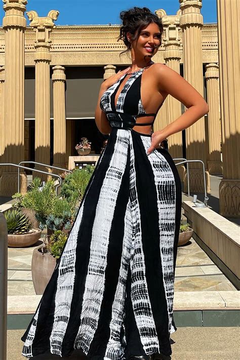 Walk On The Beach Tie Dye Maxi Dress Black White Fashion Nova