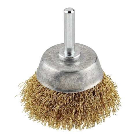 Brosse boisseau en fil de laiton ondulé fin 50 mm