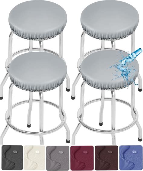 Stool Covers Round4 Pack Stretch Waterproof Pu Round Bar