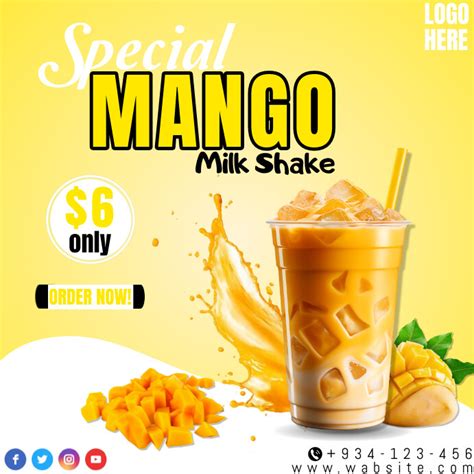 Mango Shake Post Template Postermywall