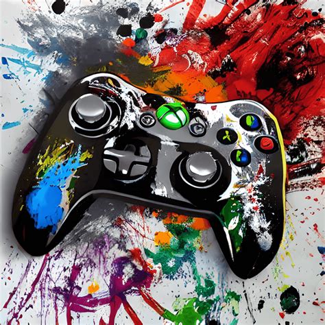 Xbox Controller Graphic With Paint Splashed Background Creative Fabrica