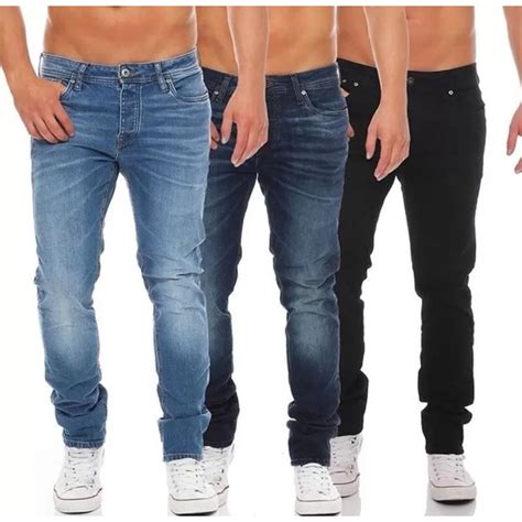 Kit 3 Calça Jeans Masculina Slim Original Elastano Shopee Brasil