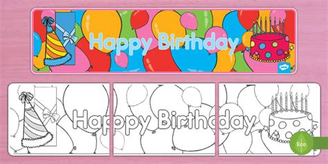 Happy Birthday Banner Teacher Made Twinkl