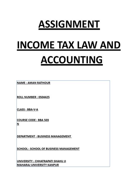 Income Tax Bba 5 Sem Question Pdf Tax Deduction Expense