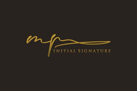 Initial MP Letter Signature Logo Template Elegant Design Logo Hand