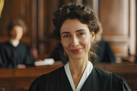 Premium Photo Cinematic Court Of Law Trial Portrait Of Impartial Female Judge