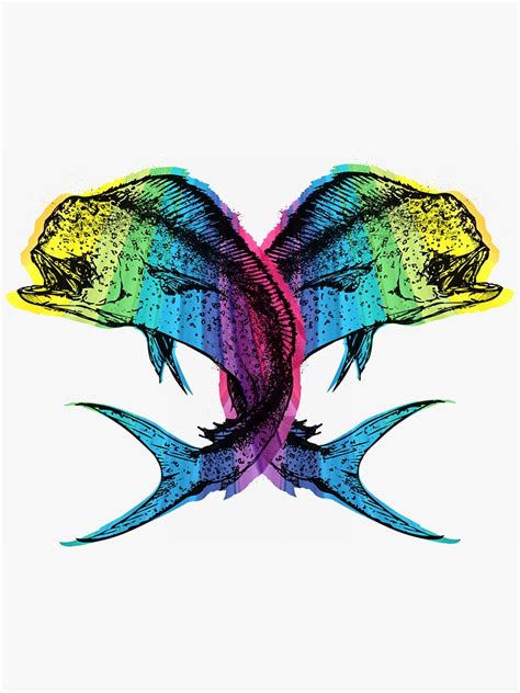 Rainbow Mahi Mahi Sticker For Sale By Pjwuebker Redbubble