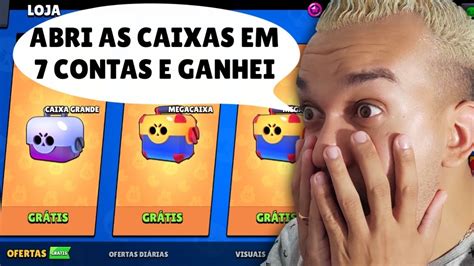 ABRI MEGACAIXAS GRÁTIS EM 7 CONTAS ANTES DE ATUALIZAR BRAWL STARS YouTube