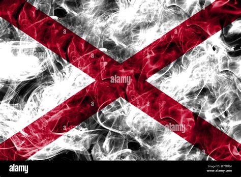 Alabama State Smoke Flag United States Of America Stock Photo Alamy