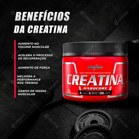 Benefícios Da Creatina Produtos Para Academia Social Media PSD Editável