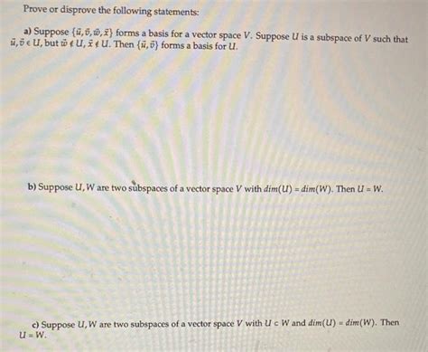 Solved Prove Or Disprove The Following Statements A Chegg