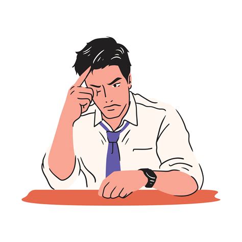 Stressed Pose of a Businessman 37738992 Vector Art at Vecteezy