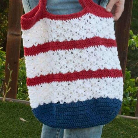 Free Crochet Tote Bag Pattern Shell Stitch Market Bag Crafting Each Day