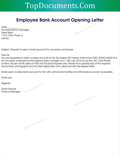 How To Write A Letter For Bank Account Opening Trelet