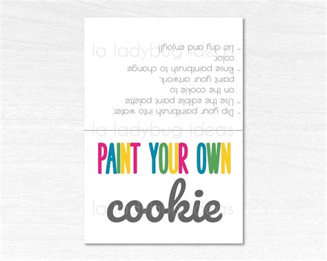 Editable Paint Your Own Cookie Bag Topper Printable Pyo Cookie Cards Editable And Printable