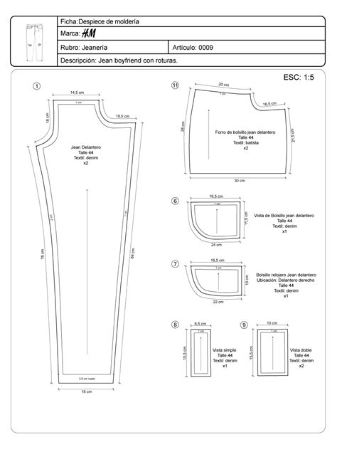 Tech Pack Jean Fichas T Cnicas H M Behance