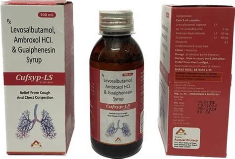 CUFSYP LS Levosalbutamol Ambroxol Guaiphenesin Syrup 100 Ml At Rs 92