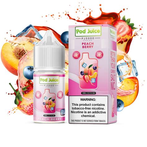 Pod Juice Pj Series Synthetic Salt Peach Berry Ml Pod Juice