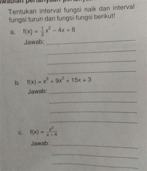 Contoh Soal Soal Matematika Fungsi Naik Dan Turun